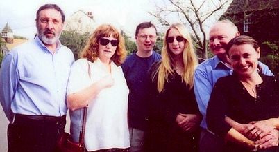 Our families outside the pub the next morning...