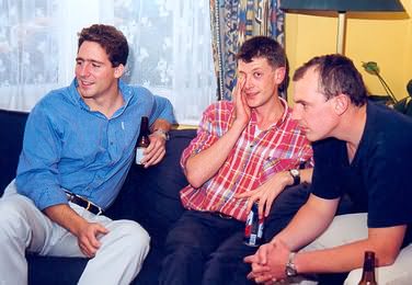 Ben, Nick & Nathan watch the rugby before the party...