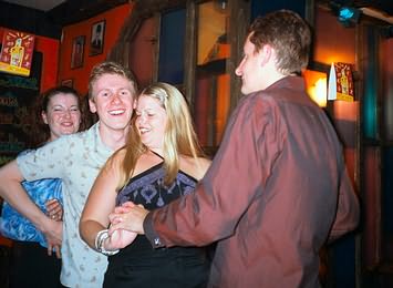 Valerie, Stuart, Vikki & James dancing.