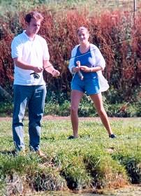 Tim and Ellie fish.