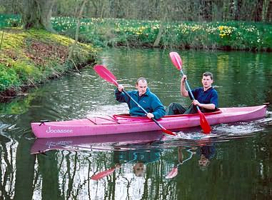 Nick & Nathan rowing on the moat.