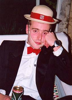 Tim adopts his 'Bridehead Revisited' pose...