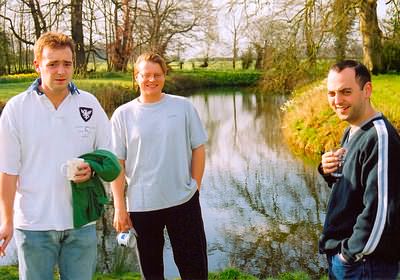 Tim, Max and Mat by the moat.