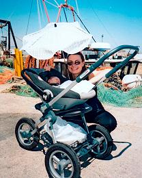 Vanessa with the boy in Whitstable.